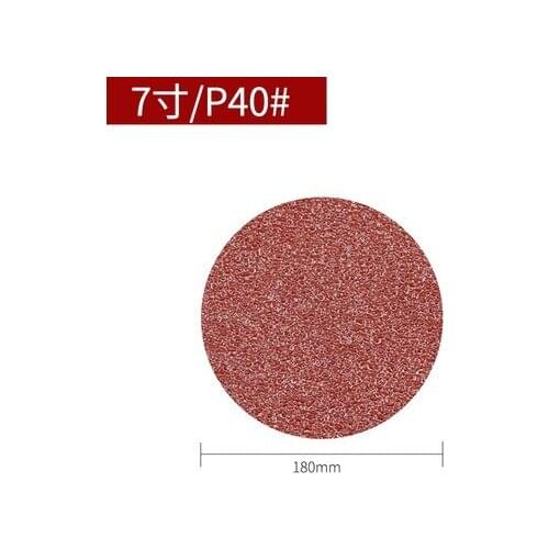 Red sand 7 inch velvet sandpaper round sand polisher sandpaper polishing dry grinder self-sticking tray sand paper sheet