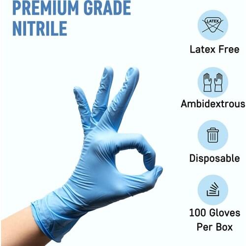 100pc/box Latex Nitrile Disposable Black Blue Gloves Kitchen Protective Work Hand Household Cleaning Products Garden Accessories