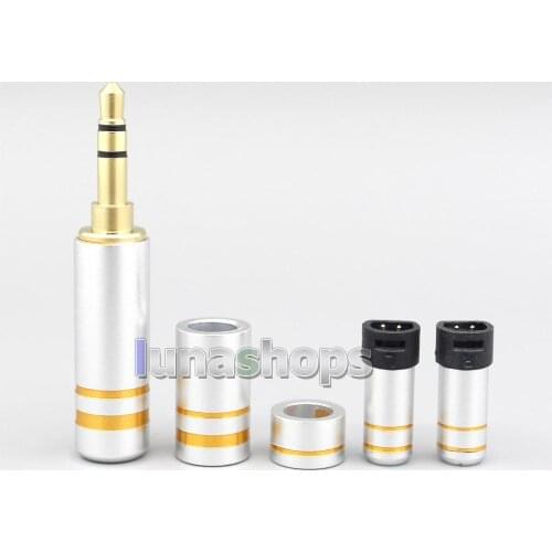 LN007065 High Quality Aluminum Housing 3.5mm 2.5mm 4.4mm + Splitter + Slider + IE8 Pins Kits Male Custom DIY Adapter Plugs