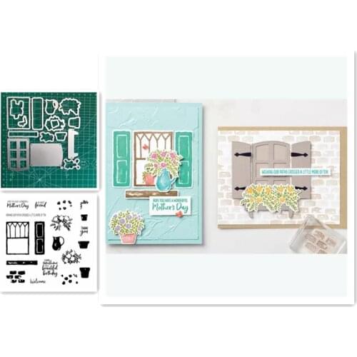 Window Metal Cutting Dies And Stamps Stencils For DIY Scrapbooking Die Cuts Paper Craft Dies For Card Making 2021 New Stamps