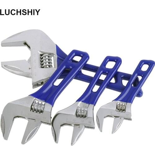Multi-function Adjustable Large Open Wrench Key Nut Wrench Plumbing Repair Tools Household Universal Spanner 4/5/6/8/10/12"