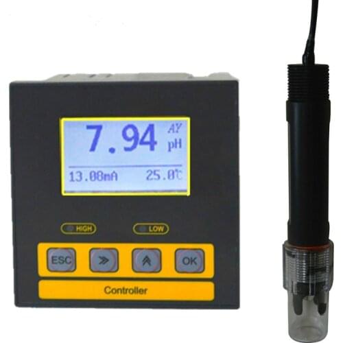 Industrial Online PH Meter Acidity Meter ORP Meter, Sewage PH Value Long-term Monitoring Ph Controller with Industrial Electrode