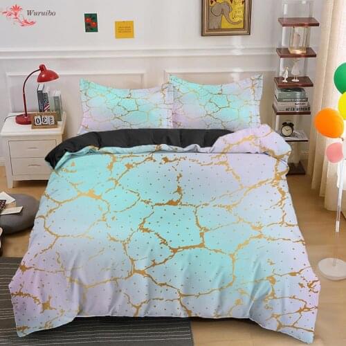 Simple Bedding Sets 3D Marbling Duvet Quilt Cover Set Comforter Bed Cover Pillowcase King Queen Full Double Single Home Texitle