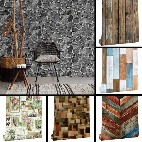 PVC Wood Grain Wallpaper for Kitchen Films Clothes Closet Door Furniture Decor Contact Paper Wood Wall Sticker