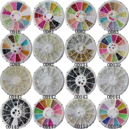 1pc Retail Different Half-Pearls Wheel Heart Pearl Gold&Silver Pearl AB pearl Wheel Decoration in wheel Shiny Nail Decoration