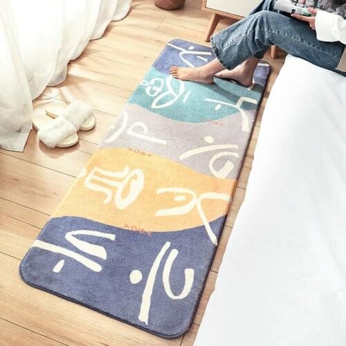 Thickened Cartoon Bedside Carpet for Bedroom Living Room Non-slip Area Rugs Absorbent Long Home Doormat