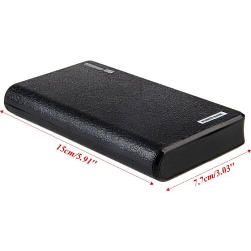 Dual USB Power Bank 6x 18650 External Backup Battery Charger Box Case For Phone