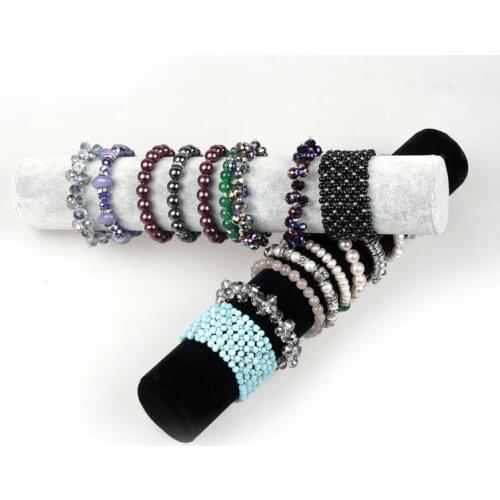 High Quality Black Gray Velvet Bracelets Display Holder Jewelry Receiving for Bracelets Bangle Organizer Shelf Rack Stand Set