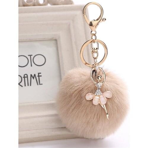 Women Sequin Keychain 8cm Fur Pom Pom Key Chain Faux Rabbit Hair Ball Pom Pom Bag Car Ornaments Fox Fur Ball Pendant Key Ring