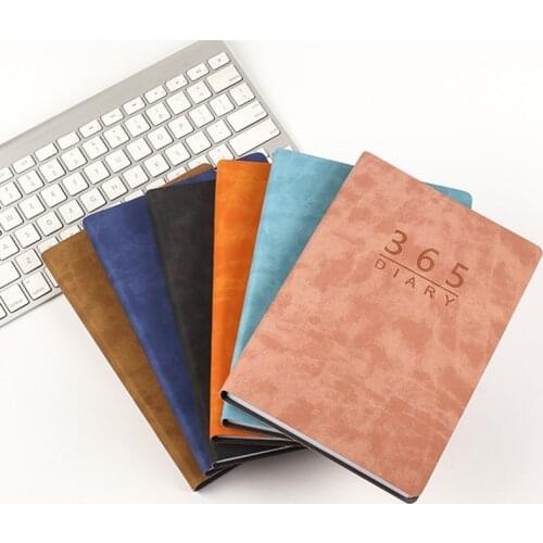1pc 2022 Efficiency Notebook Foreign Trade 365 Days Calendar Notebook Cored Version English-A5 5 Colors Inner Page 14x20.5cm