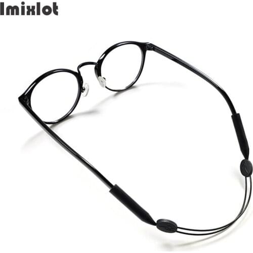 17-35cm Black Elastic Silicone Eyeglasses Straps Sunglasses Chain Sports Anti-Slip String Glasses Ropes Band Cord Holder
