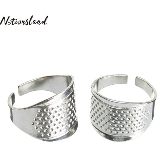 2pcs Sewing Thimble Finger Protector Adjustable Finger Ring Thimble Sewing Quilting Craft Accessories DIY Sewing Tools