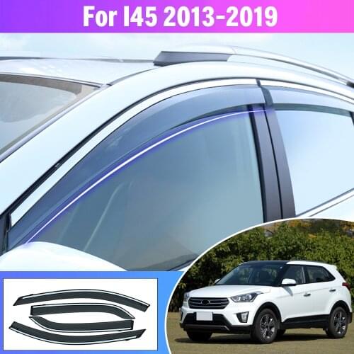 4pc Car Smoke Window Sun Rain exterior visor Deflector Guard For Hyundai I45/Santa Fe 2013 2014 2015 2016 2017 2018 2019