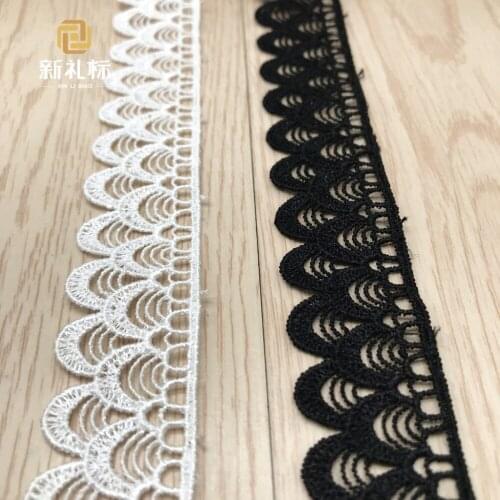 60Yards White Embroidered Wavy Lace Trim Ribbon Fabrics Sew On Appliques Embellishment Home Decoration Dantel Aplike Dentelles