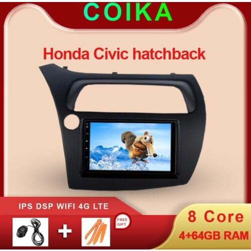 Octa Core 7" Android 9.0 System Car Touch Screen Stereo For Honda Civic Hatchback 2006-2012 GPS WIFI SWC DVR BT DSP 4+64G RAM