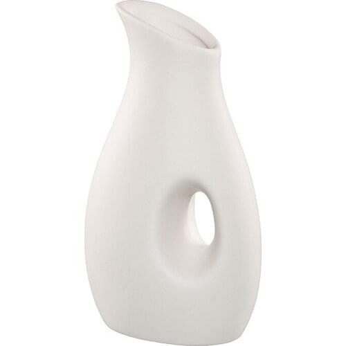 White Ceramic Vase Dried Flowers Small Fresh Living Room Flower Arrangement Starry Hydroponic Table Home Decoration Ornaments