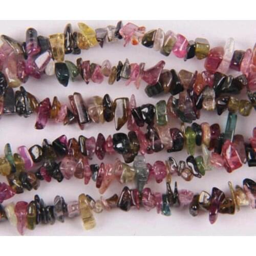 Motley Tourmaline Chip Loose Beads Strand 32 Inch Jewelry Making E021