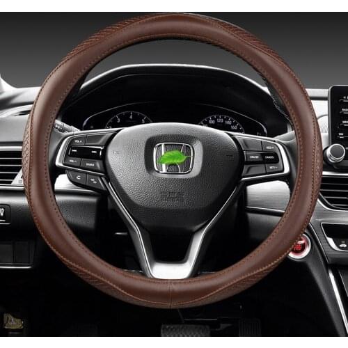 Genuine Leather Car Steering Wheel Cover 36CM For HONDA CIVIC 2004 2006 2007 2008 2009 2012 2013 2014 Auto Accessories