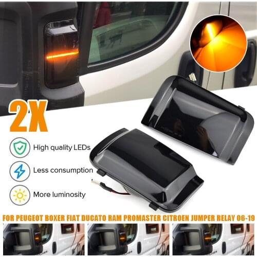 For Peugeot Boxer For Citroen Jumper RELAY For RAM PROMASTER For Fiat Ducato 2006-2019 Car LED Dynamic Turn Signal Mirror Light