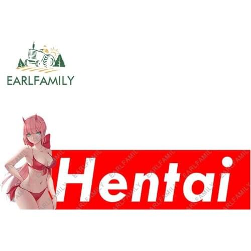 EARLFAMILY 13cm x 5cm for Hentai Zero Two Car Stickers Vinyl Decal Motorcycle Windows Campervan Surfboard Occlusion Scratch