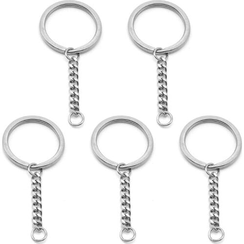 Stainless Steel Key Rings Chain Clip Connector Keychain Part Accessories for Home Car Keys Organization
