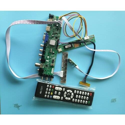 Kit For LTN170BT08-G01 Digital HDMI remote 1 CCFL LCD 1440X900 30pin DVB-C DVB-T Panel Controller board TV VGA USB AV 17"