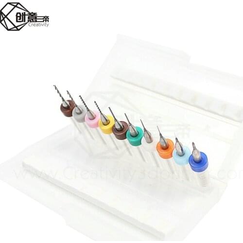 10PCS Mixed 0.2mm 0.3mm 0.4mm or 0.5mm 0.6mm 0.8mm 1.0mm 3D Printer Nozzle Cleaning Drill Bits Kit fit MK7 MK8 Print Nozzle