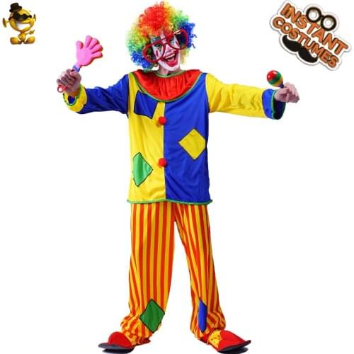 DSPLAY Carnival Costume Fancy Dress Clown Costume Adult Halloween Cosplay Uniform Funny Performance Clothing