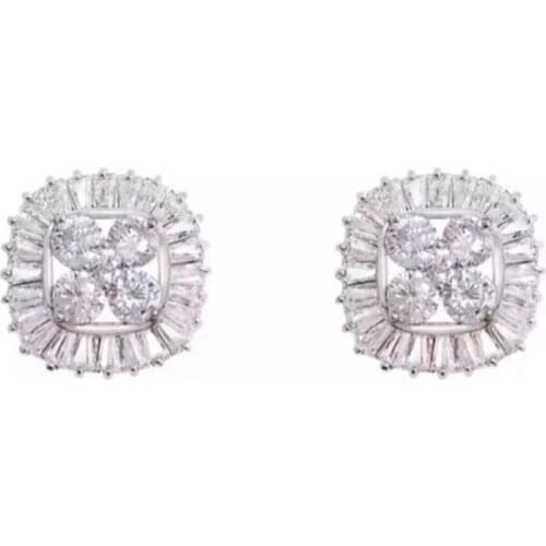 MADALENA SARARA Vintage Queen Elegant S925 Needle earrings AAA Zircon Inlaid Big CZ zircon earrings Quess Style MD-WR01354