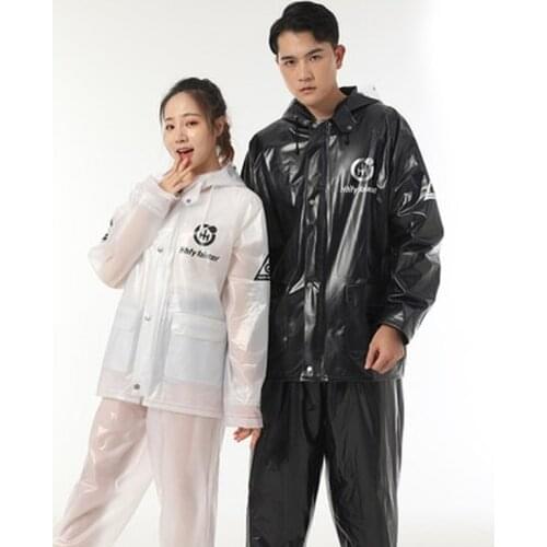 Reusable Fashion Cycling Pvc Raincoat Hooded Waterproof Adults Suitwaterproof Coat Roupa De Chuva Pra Moto Rain Gear BK50YY