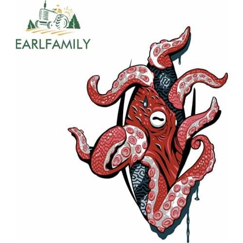 EARLFAMILY 13cm x 9.8cm for Octopus Coming Out of Your Chest Decal Surfboard Windows Surfboard Car Stickers Laotop RV Decoration