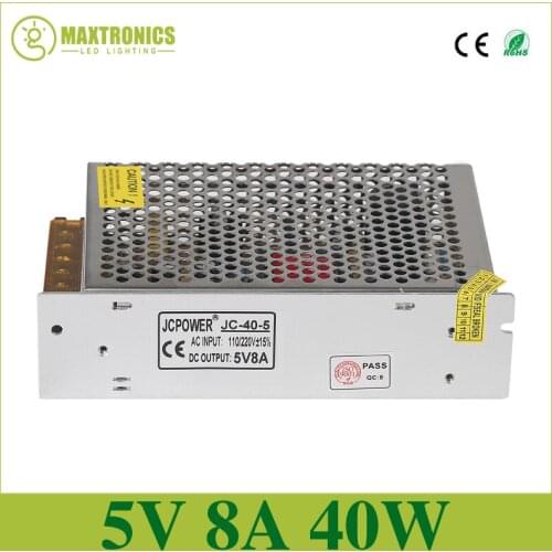 Wholesale price Best quality 5V 8A 40W Switching Power Supply Driver for LED Strip AC 110-220V Input to DC 5V