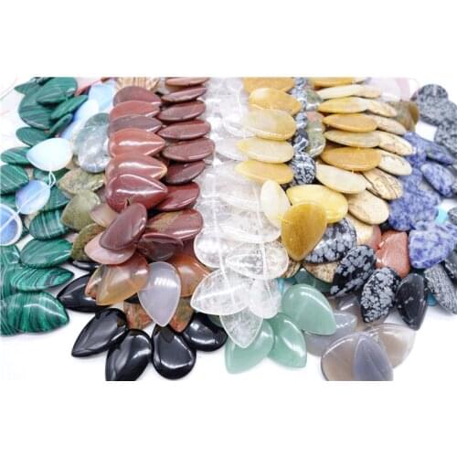 Wholesale 31*21*5mm 23pcs/lot Natural Semi-Precious Stone Water Drop DIY Jewerlry Pendants Necklace