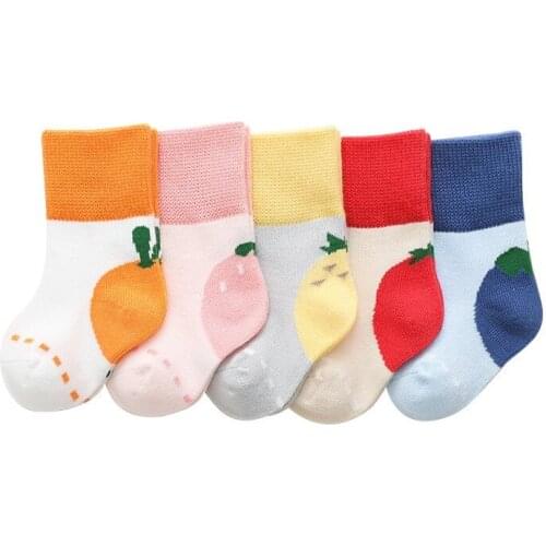 Autumn/Winter Baby Socks Boys Girls Fruit Socks Newborn Boneless Floor Socks Children Cotton Socks
