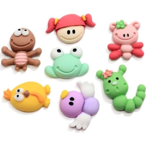Kawaii Cartoon Animal Figures Flatback Resin Cabochon Accessories DIY Hair Bow Center Scrapbooking Embellishments Decoration