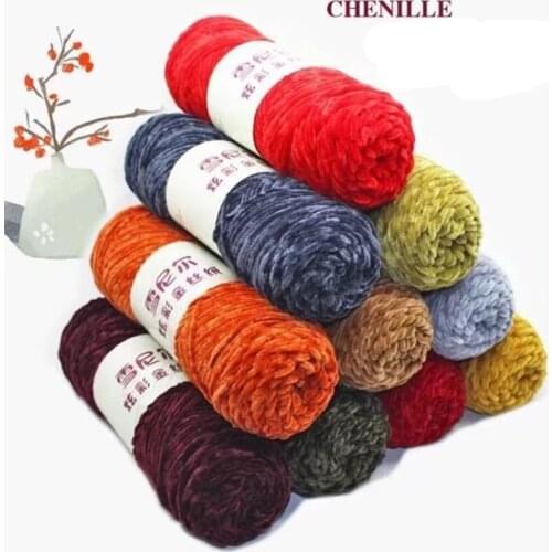 100g / 5mm Chenille Velvet Yarn Knitting Wool Thick Warm Crochet Knitting Yarns Cotton Baby Wool DIY hand-knitted Sweater