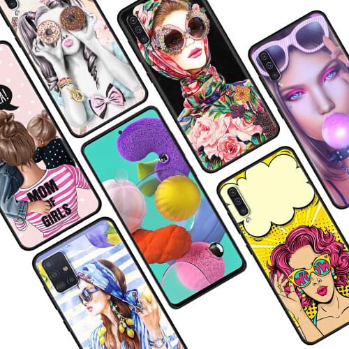 Luxury lady Girl Boss Phone Case for Samsung Galaxy A51 A71 A21s A12 A31 A41 A32 A02s A11 A72 A52 A42 5G A01 A91 A21 EU Cover
