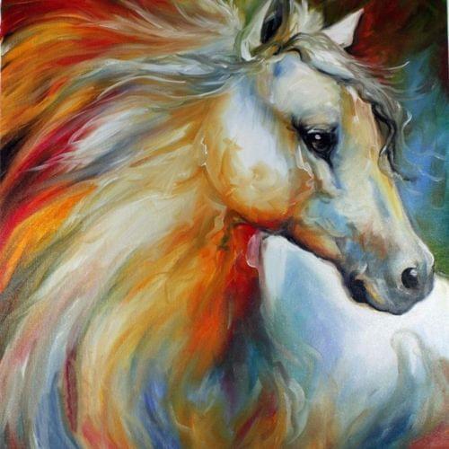 Modern Abstract Animals Oil Painting Wall Decor canvas:white horse