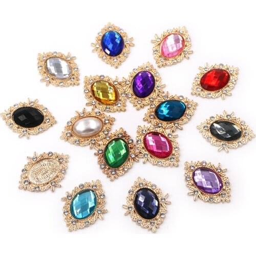 Wedding Decorations Oval Shape Acrylic/Pearl Alloy Gold Base Flatback Rhinestones DIY Clothing/Headwear/Handmade Accessories