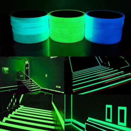 1/1.2/1.5/2cm Luminous Tape 3m Self Adhesive Glow In The Dark Stickers Fluorescent Night Warning Tape Safety Security Home Decor