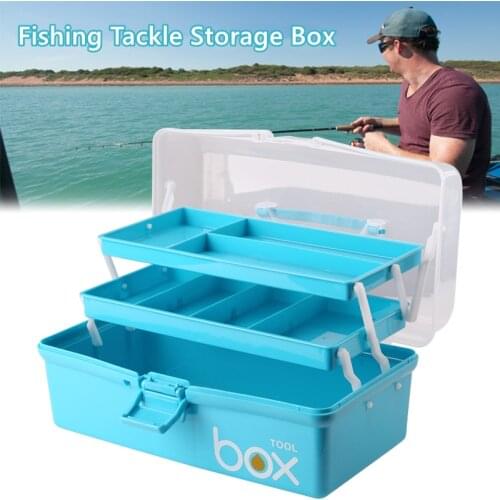 Three-layer Multi-function Portable Fishing Bait Storage Box Outdoor Shrimp Lure Container Tackle Hook Tool Organizer
