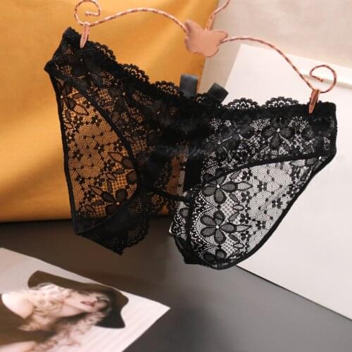 Womens Panties Sexy Underpants Panties Low Waist Lace Briefs Underwear Transparent Sexy Lingerie Briefs Thong New