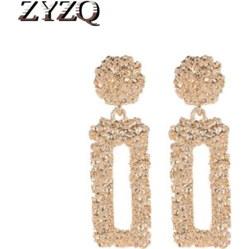 ZYZQ Classic Women Accessories Party Earrings For Women Rome Stylish Geometric Punk Drop Earrings Wholesale Lots&Bulk Jewel