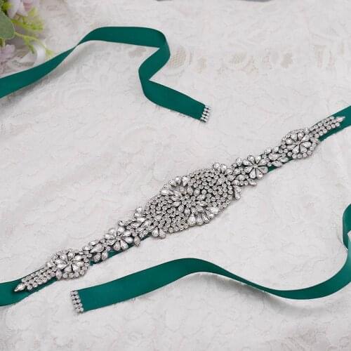 100% Handmade Sparkly Wedding Belts Silver Rhinestone Sashes Bridal Belts Gown Dress Belts For Women Wedding Waistband Belt