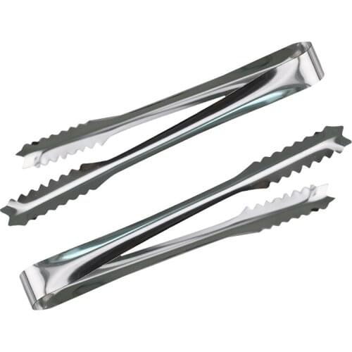 15cm/19cm Stainless Steel Kitchen Tool Stainless Steel Tongs For Barbecue Party Bar BBQ Clip Bread Food Ice Clamp Ice Tong