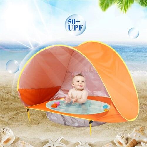 2021 Summer Baby Beach Tent Kids Outdoor Camping Easy Fold Up＆waterproof Up Sun Awning Tent Sunshelter With Pool Dropshipping