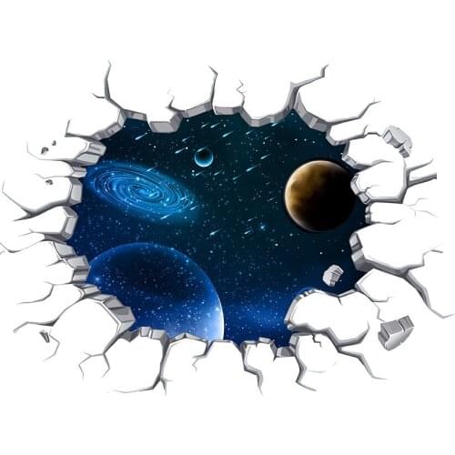 3D Space Planet Galaxy Stars ocean world Full Color wall art sticker decal decorative kids nursery boys bedroom decor hot poster