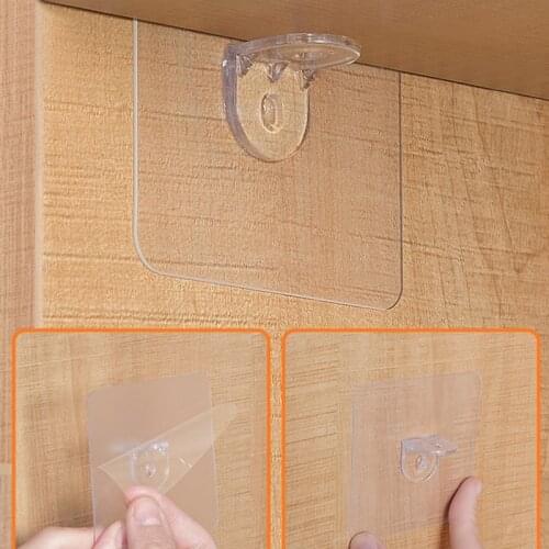4/8Pcs Shelf Support Adhesive Pegs Plastic Closet Cabinet Shelf Support Clips