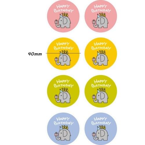 400pcs/lot Elephant Style HAPPY BIRTHDAY Design Creative Decorative Sealing Stickers For Childrens