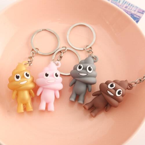 5pcs 2021 Newest Hot Sale Creative Spoof Poop Funny Three-dimensional Personality Keychain Cute Pendant Jewelry Accessories Gift
